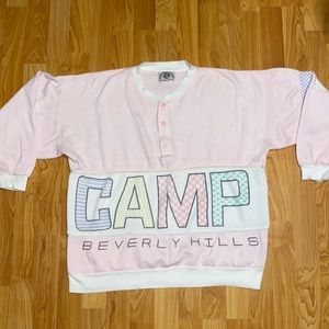 Vintage CAMP Beverly Hills 80-90s Half Button Down Long Sleeve